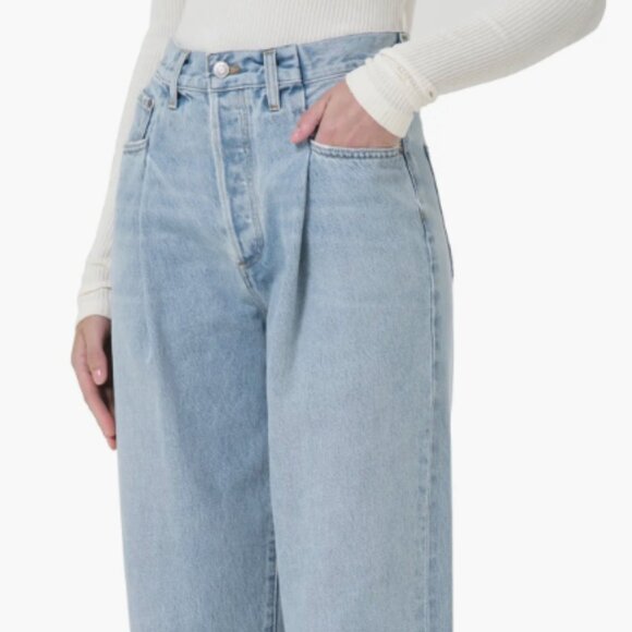 NWT Agolde Fold Waistband Ankle Wide Leg Jeans